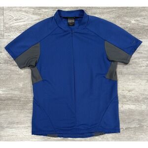 Nike Sphere Youth Blue Cycling Shirt Large (12-14) Back Pockets 3/4 Zip